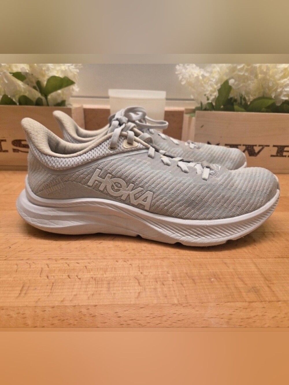 Hoka One One Womens Solimar Gray Running Shoes Sneakers Size 8.5
